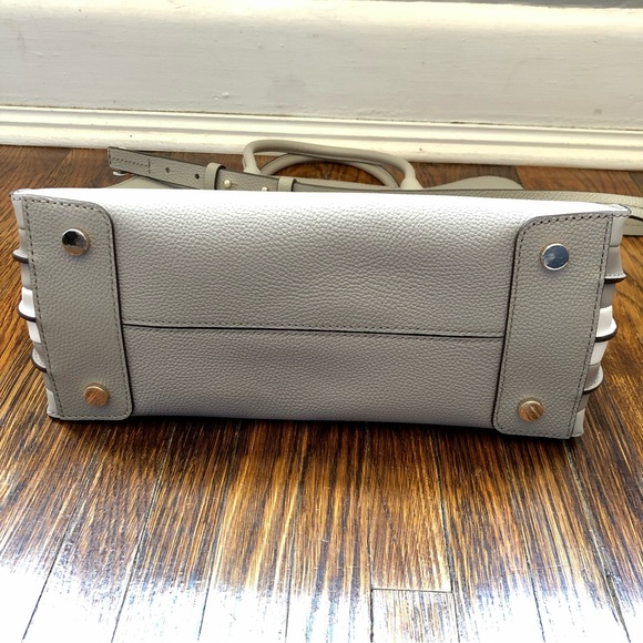 Michael Kors Large Grey Mercer Pebbled Accordion Tote Crossbody Shoulder Bag - Picture 12 of 16